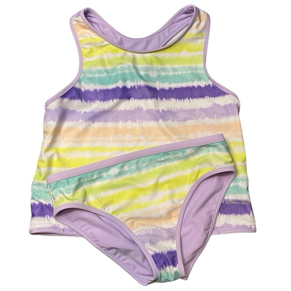 Eddie Bauer Youth Reversible 2pc Swim Set Girls L Swimming Summer Vacation Beach